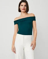 Ann Taylor Petite Asymmetric One-Shoulder Top Women's