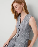 Ann Taylor The Tailored Vest Plaid Black Women's