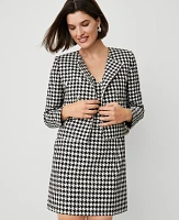 Ann Taylor Houndstooth Double-Breasted Jacket Black/White Multi Women's