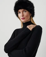 Ann Taylor Faux-Fur Ear Warmer Black Women's