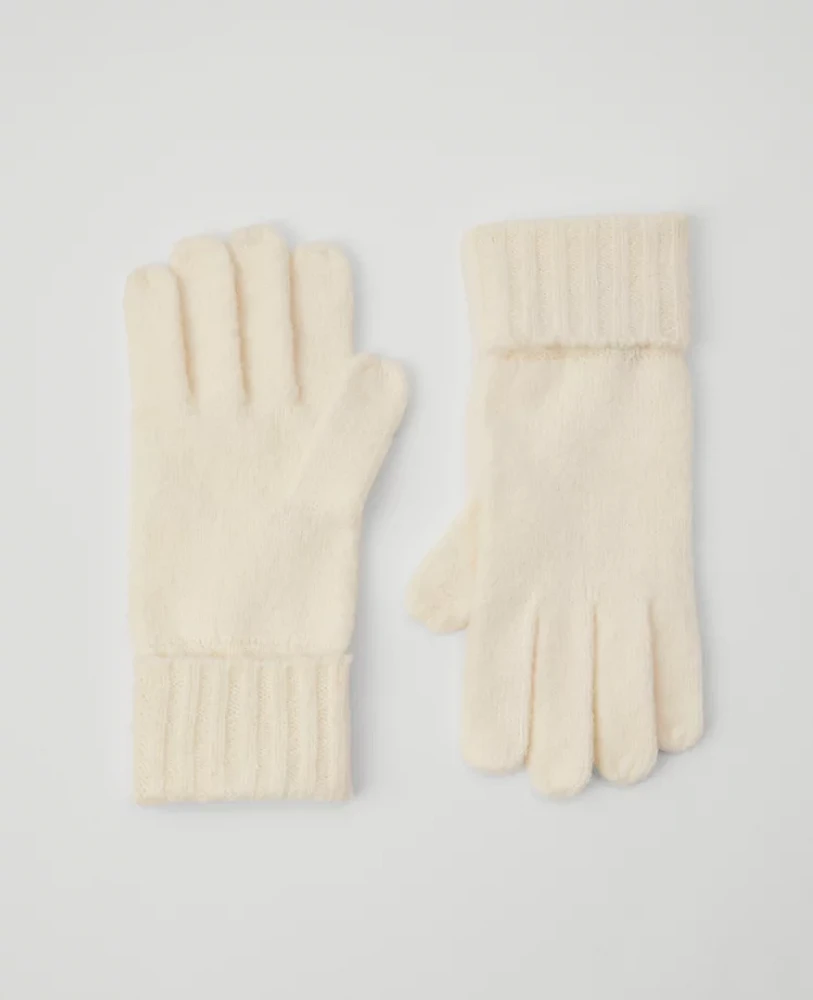 Ann Taylor Ribbed Glove Winter White Women's