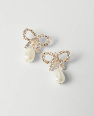 Ann Taylor Bow Pearlized Drop Earrings Ivory Women's