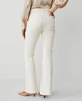 Ann Taylor The Petite Tab Pocket Flare Jean Ivory Women's