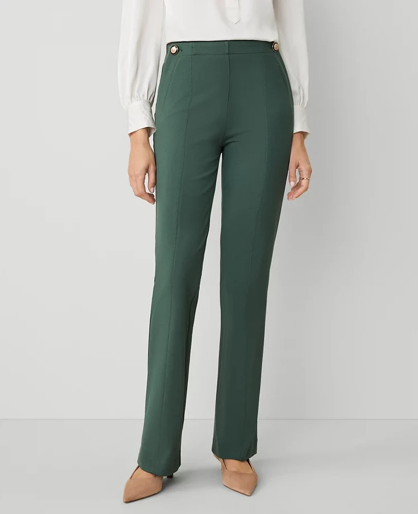 Ann Taylor The Skinny Flare Trouser Pant Ponte — Curvy Fit Dried Cilantro Women's