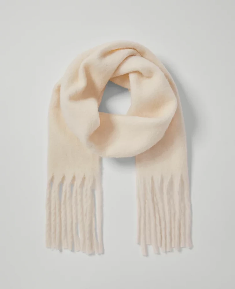 Ann Taylor Fuzzy Scarf Winter White Women's