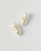 Ann Taylor Pearlized Stud Earrings Goldtone Women's