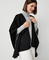 Ann Taylor Whipstitch Open Poncho Women's