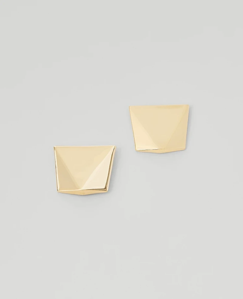 Ann Taylor Metal Square Stud Earrings Goldtone Women's