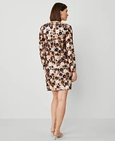 Ann Taylor Floral Sequin Shift Dress Pink Multi Women's