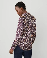 Ann Taylor Floral Essential Shirt Purple Moon Women's