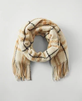 Ann Taylor Plaid Scarf Cafe Au Lait Women's