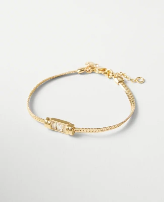 Ann Taylor Crystal Bar Bracelet Goldtone Women's