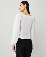 Ann Taylor Wrap Tie-Waist Blouse White Women's