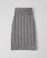 Ann Taylor Cable Dog Sweater Medium Heather Grey Women's