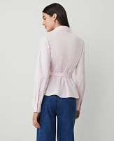 Ann Taylor Collared Wrap Blouse Pink Ribbon Women's