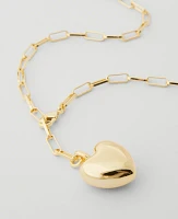 Ann Taylor Double Wrap Heart Pendant Necklace Goldtone Women's