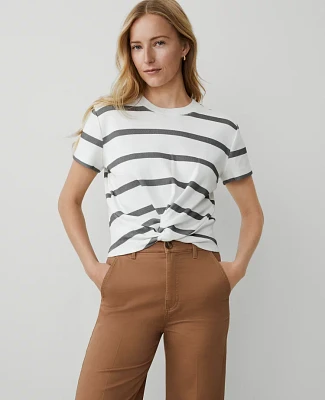 Ann Taylor Weekend Collection Striped Twist T-Shirt Women's