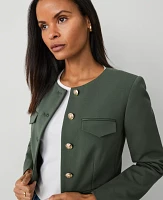 Ann Taylor Petite Ponte Crew Neck Jacket Women's