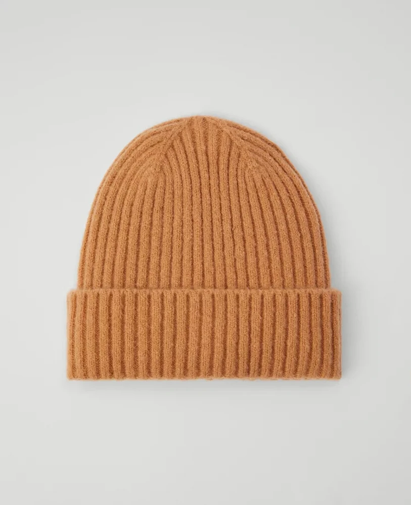 Ann Taylor Ribbed Beanie Perfect Camel Women's