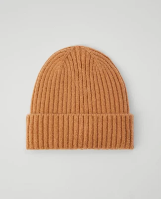 Ann Taylor Ribbed Beanie Perfect Camel Women's