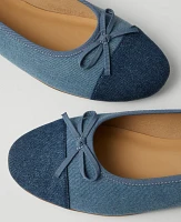 Ann Taylor Denim Cap Toe Ballet Flats Soft Blue Women's