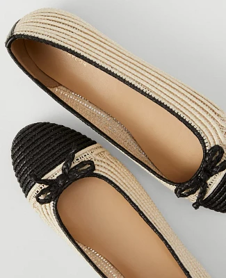 Ann Taylor Raffia Ballet Flats Natural Women's