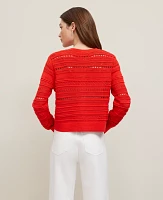 Ann Taylor Pointelle Textured Cardigan Women's