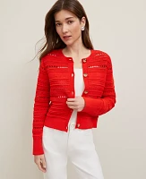 Ann Taylor Pointelle Textured Cardigan Women's