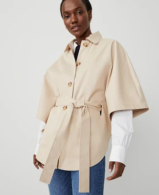 Ann Taylor Trench Poncho Toasted Oat Women's