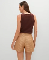 Ann Taylor Side Zip Shorts Metallic Tweed Karat Gold Women's