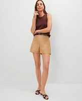 Ann Taylor Side Zip Shorts Metallic Tweed Karat Gold Women's