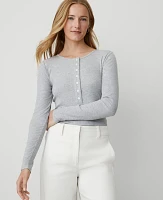 Ann Taylor Henley Top Misty Heather Women's