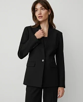 Ann Taylor The Collarless Blazer Seasonless Stretch Black Women's