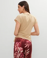 Ann Taylor Metallic Tie Waist T-Shirt Size XS Neutral Metallic Women's