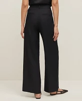 Ann Taylor The Wide-Leg Pant Linen Twill Black Women's