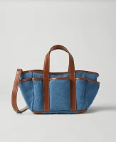 Ann Taylor Denim Mini Tote Bag Soft Denim Blue Women's