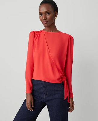 Ann Taylor Petite Wrap Blouse Women's