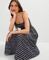 Ann Taylor Weekend Collection Striped Flare Dress Night Sky Women's