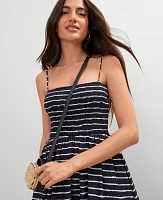 Ann Taylor Weekend Collection Striped Flare Dress Night Sky Women's