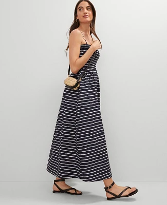 Ann Taylor Weekend Collection Striped Flare Dress Night Sky Women's