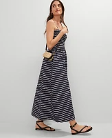 Ann Taylor Weekend Collection Striped Flare Dress Night Sky Women's