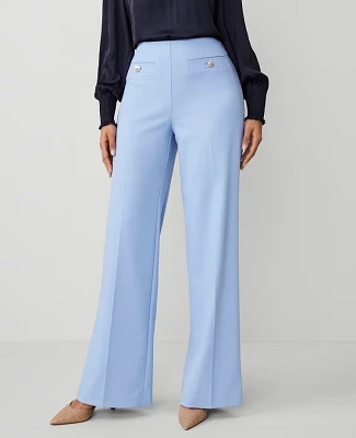 Ann Taylor The Petite Button Trim Sailor Wide-Leg Pant — Curvy Fit 4 Women's