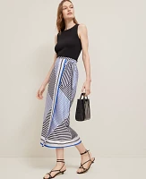 Ann Taylor Striped Satin Sarong Skirt Night Sky Women's