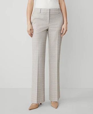 Ann Taylor The Jayne Trouser Pant Plaid — Curvy Fit Cashew Beige Women's