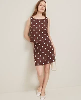 Ann Taylor Dotted Linen Blend Mini Skirt Rich Walnut Women's