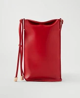 Ann Taylor Faux Leather Crossbody Phone Bag Bright Cherry Women's