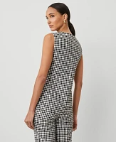 Ann Taylor Gingham Vest Top Black/White Multi Women's