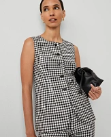 Ann Taylor Gingham Vest Top Black/White Multi Women's