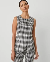 Ann Taylor Gingham Vest Top Black/White Multi Women's