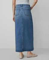 Ann Taylor Petite Denim Midi Skirt Light Wash Women's